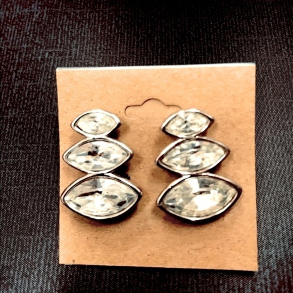 Rare Designer Signed - YSL - Yves Saint Laurent Crystal Earrings